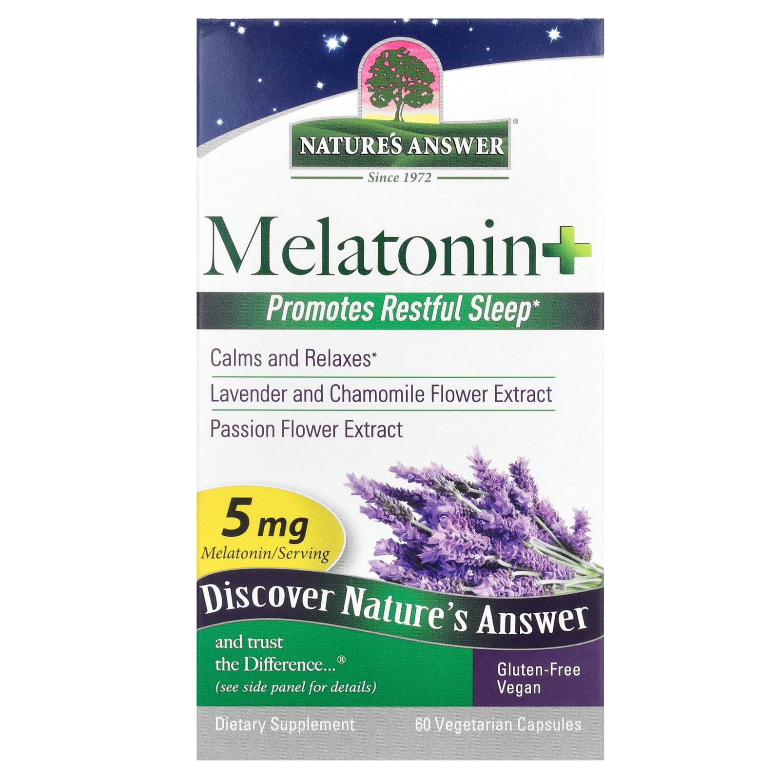 Nature's Answer, Melatonin+, 5 mg, 60 Vegetarian Capsules