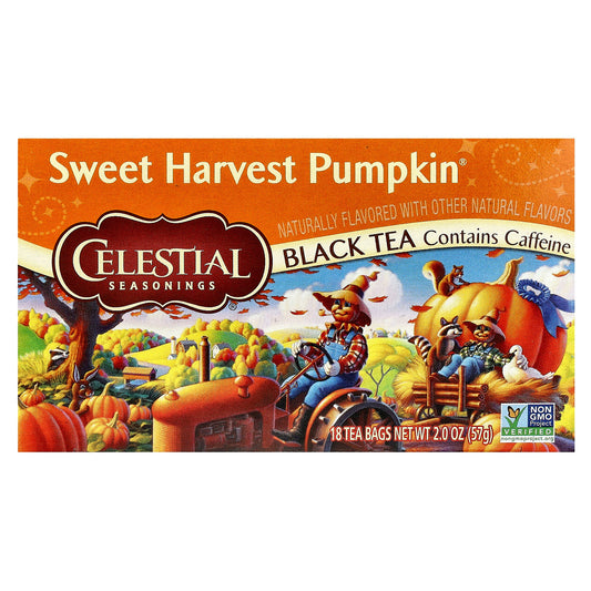 Celestial Seasonings, Black Tea, Sweet Harvest Pumpkin, 18 Tea Bags, 2 oz (57 g)