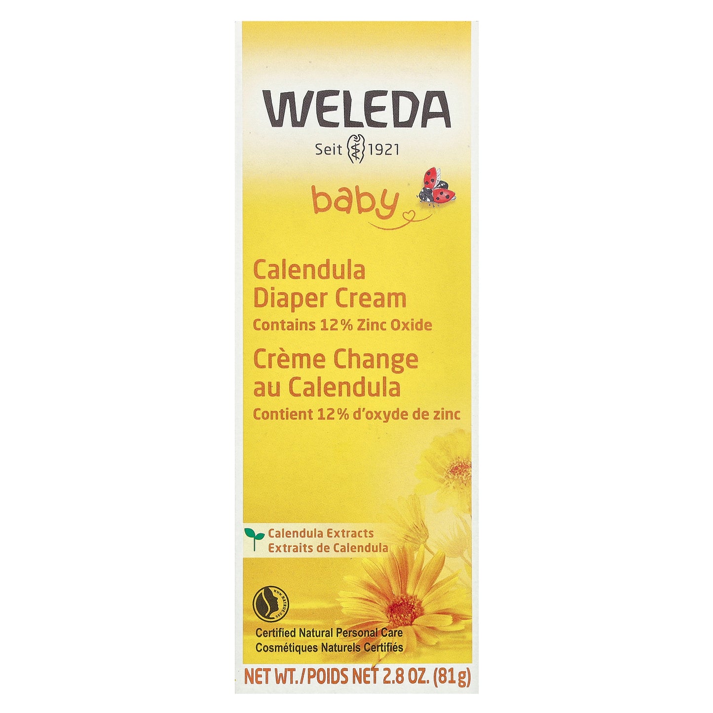 Weleda, Baby, Calendula Diaper Cream, Calendula Extracts, 2.8 oz (81 g)