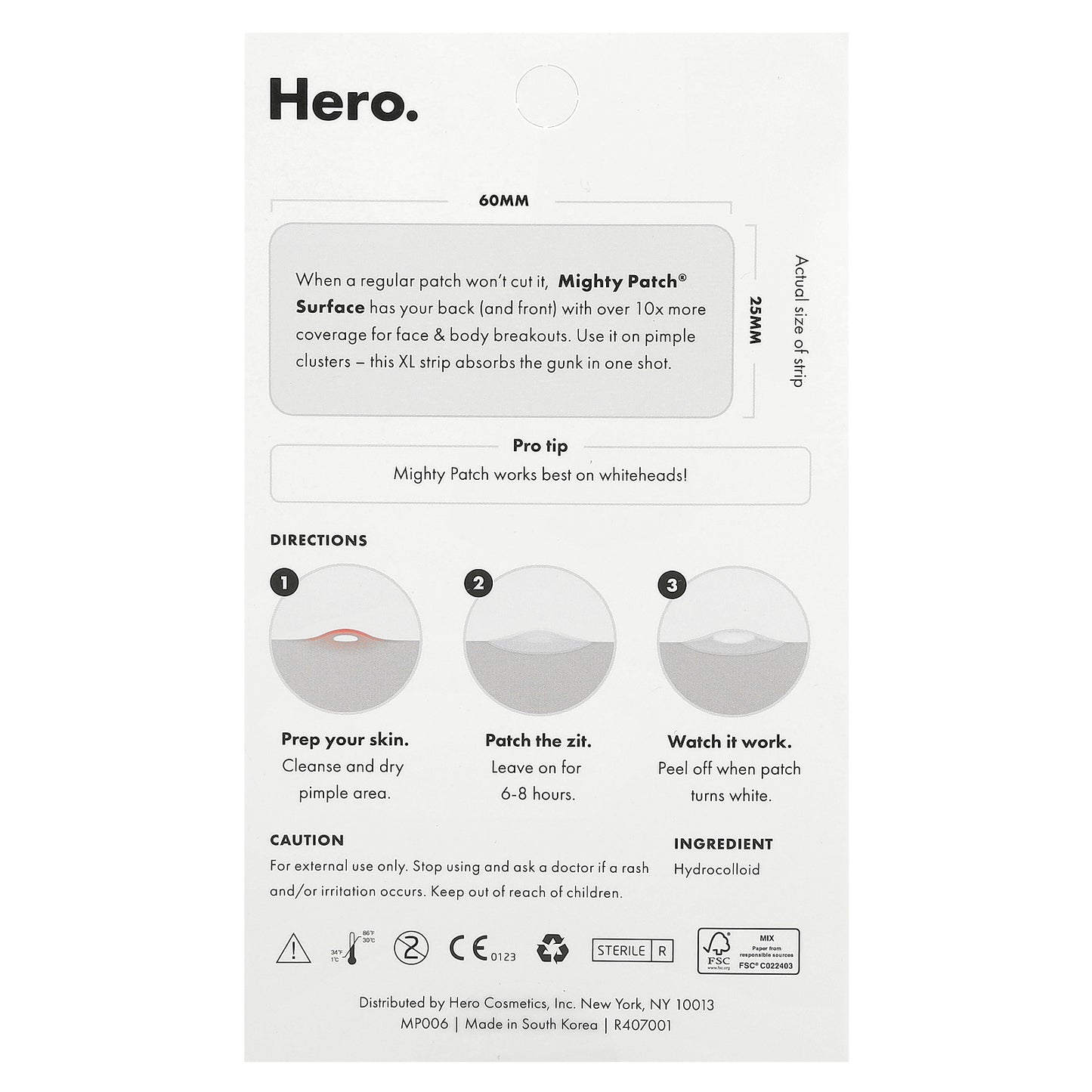 Hero Cosmetics, Mighty Patch® Surface, 10 Hydrocolloid Patches