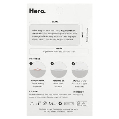 Hero Cosmetics, Mighty Patch® Surface, 10 Hydrocolloid Patches