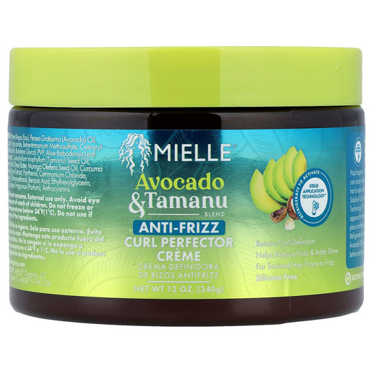 Mielle, Anti-Frizz Curl Perfector Cream, Avocado & Tamanu, 12 oz (340 g)