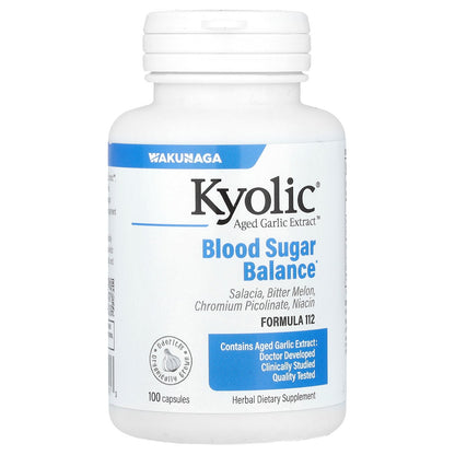 Kyolic, Aged Garlic Extract™, Blood Sugar Balance, Formula 112, 100 Capsules