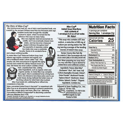 Edward & Sons, Instant Miso-Cup®, Reduced Sodium, 4 Envelopes, 1 oz (29 g)