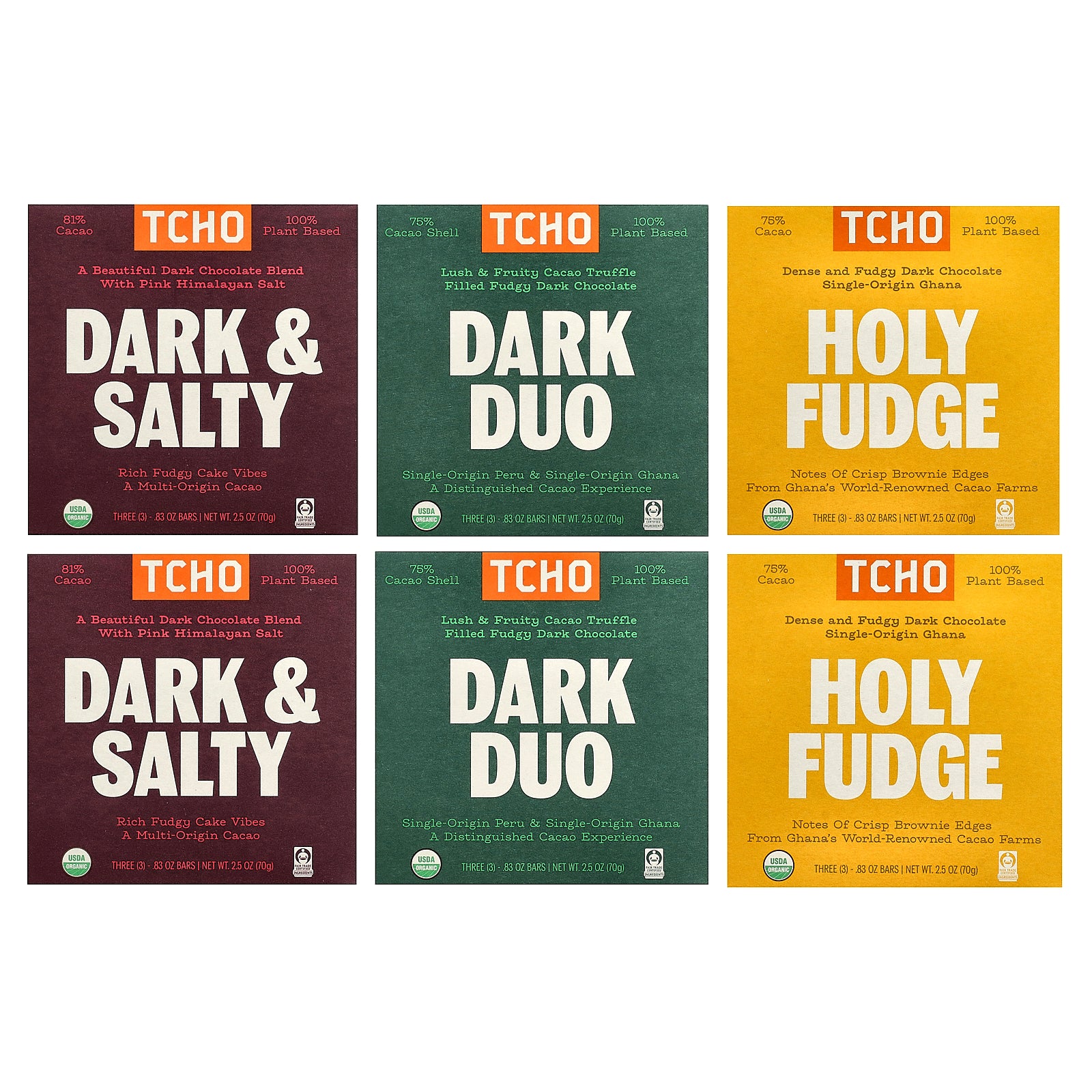TCHO, Dark Chocolate Gift Box, 18 Bars, 0.83 oz Each