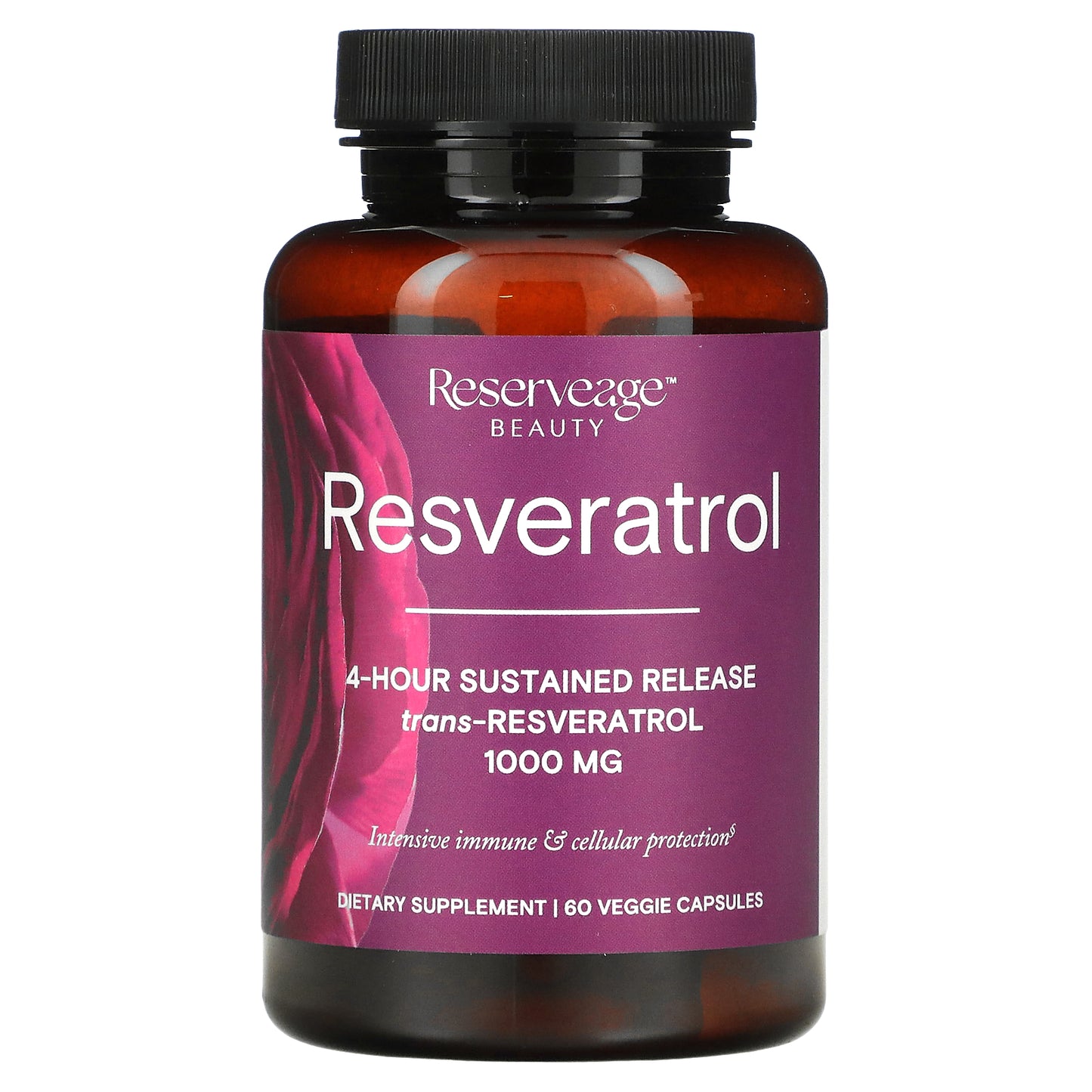 Reserveage Beauty, Resveratrol, Trans-Resveratrol, 1,000 mg, 60 Veggie Capsules (500 mg per Capsule)