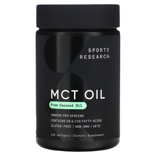 Sports Research, MCT Oil, 3,000 mg, 120 Softgels (1,000 mg per Softgel)