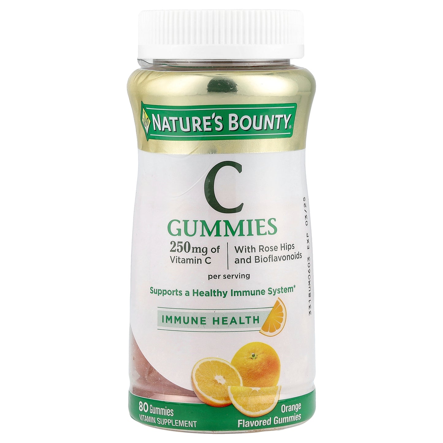 Nature's Bounty, Vitamin C Gummies, Orange, 250 mg, 80 Gummies (125 mg per Gummy)