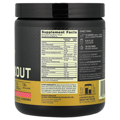 Optimum Nutrition, Gold Standard® Pre-Workout, Watermelon Candy, 10.58 oz (300 g)