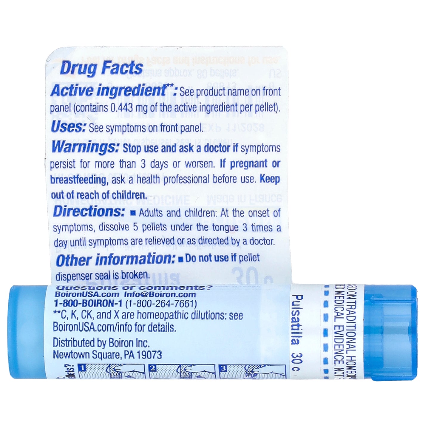 Boiron, Pulsatilla, 30C, Cold Relief, Approx 80 Pellets