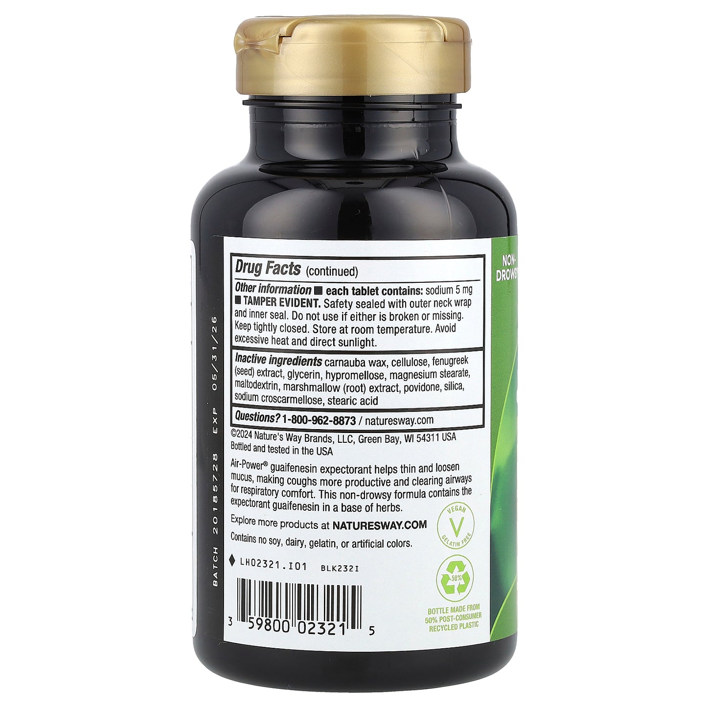 Nature's Way, Air-Power®, Guaifenesin Expectorant, 200 mg, 100 Tablets