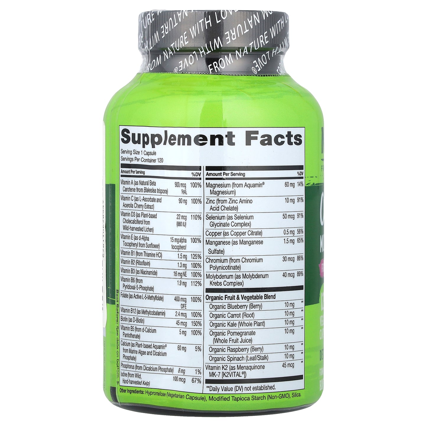 NATURELO, One Daily Multivitamin, For Women 50+, 120 Vegetarian Capsules