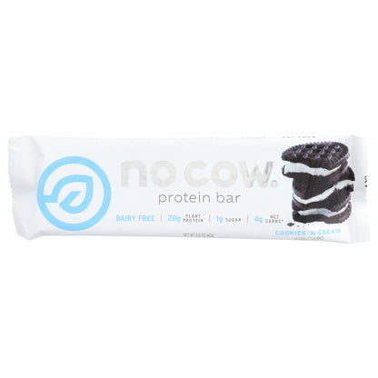 No Cow, Protein Bar, Cookies'N Cream, 12 Bars, 2.12 oz (60 g) Each