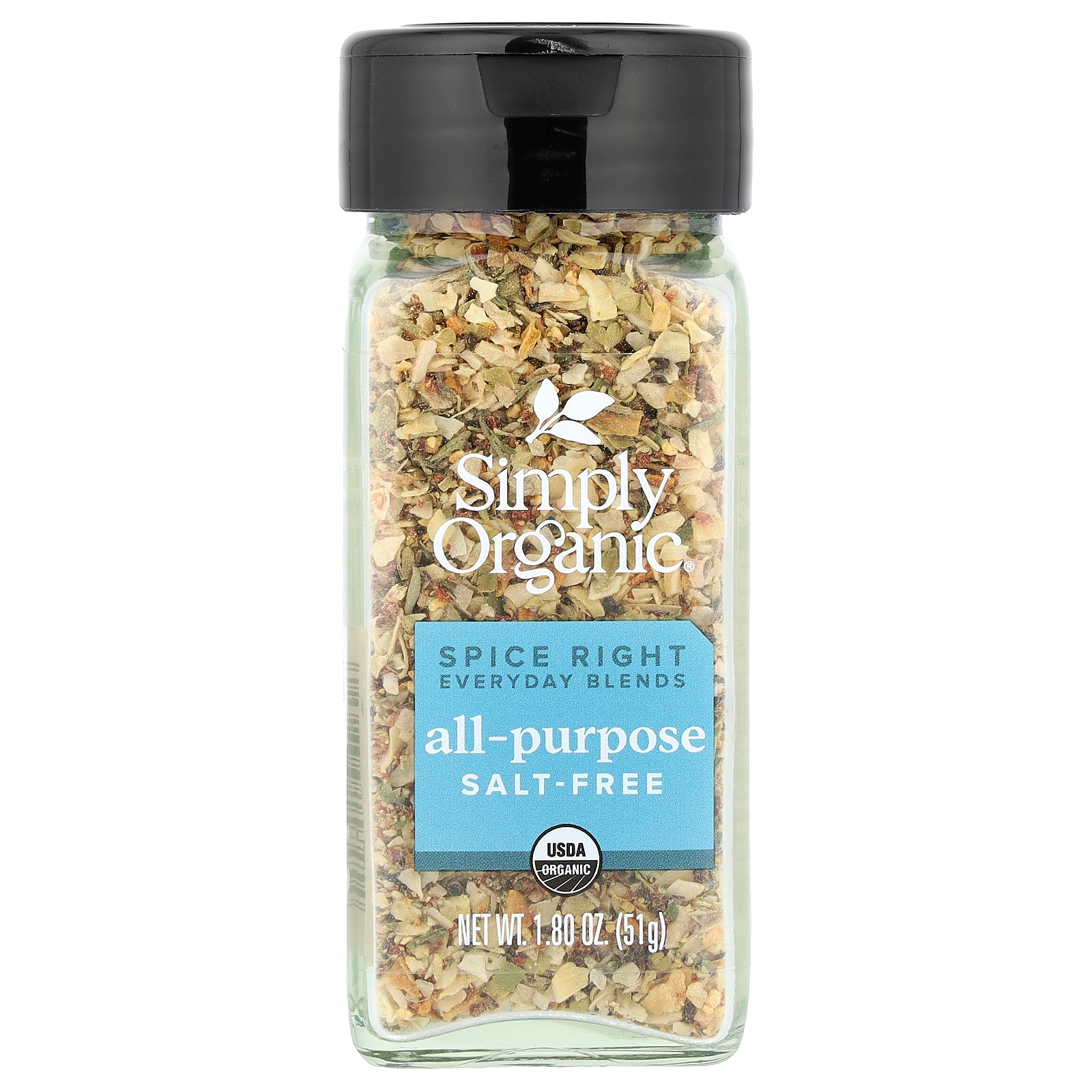 Simply Organic, Spice Right Everyday Blends, All-Purpose Salt-Free, 1.80 oz (51 g)