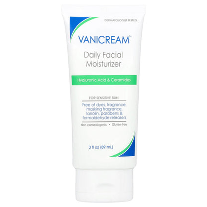 Vanicream, Daily Facial Moisturizer For Sensitive Skin, Fragrance Free, 3 fl oz (89 ml)