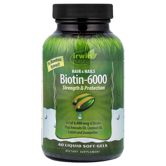 Irwin Naturals, Biotin-6000®, 60 Liquid Soft-Gels