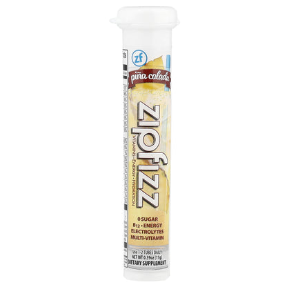 Zipfizz, Energy Drink Mix, Pina Colada, 20 Tubes, 0.39 oz (11 g) Each