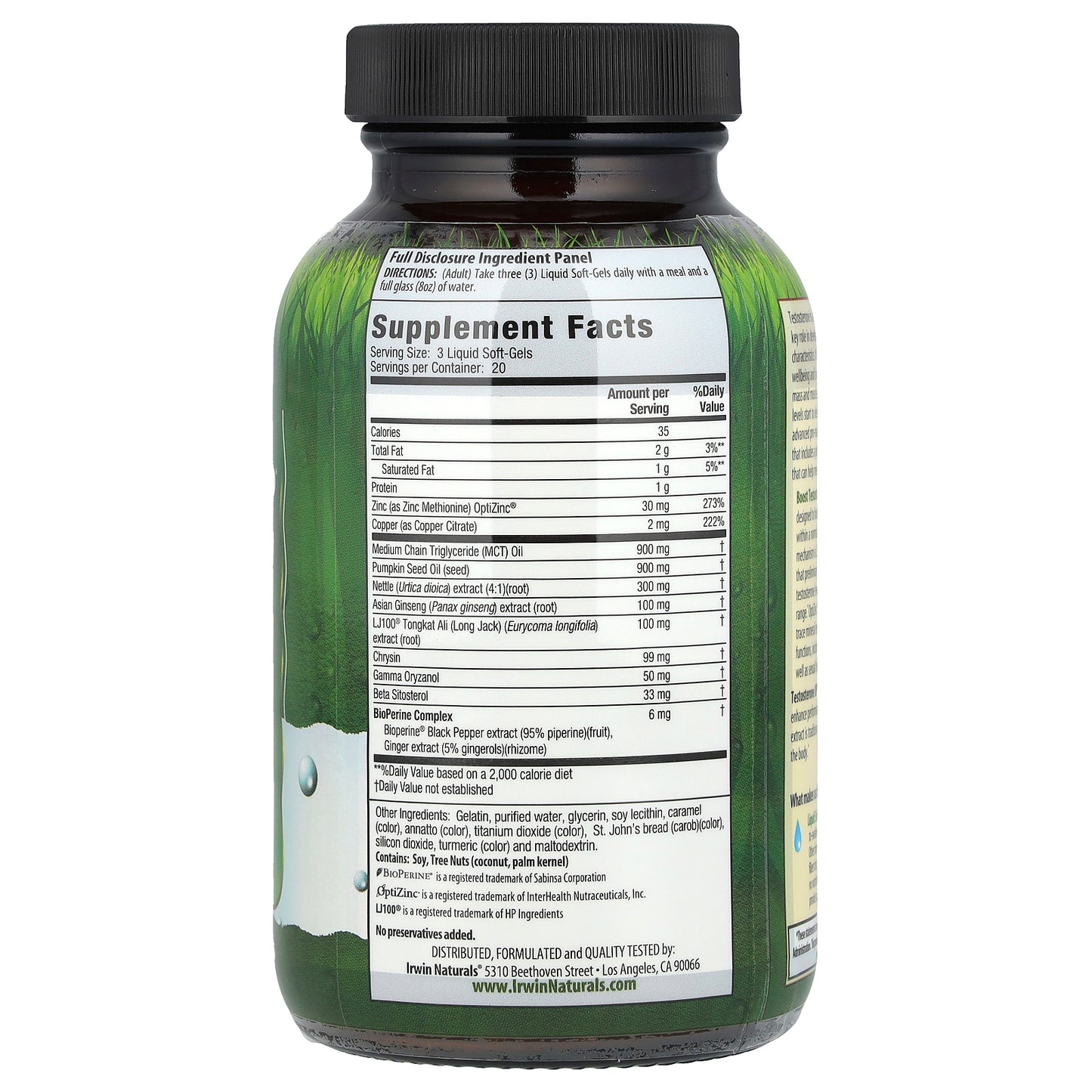 Irwin Naturals, Testosterone UP®, 60 Liquid Soft-Gels