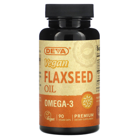 Deva, Premium Vegan Flaxseed Oil, 90 Vegan Caps