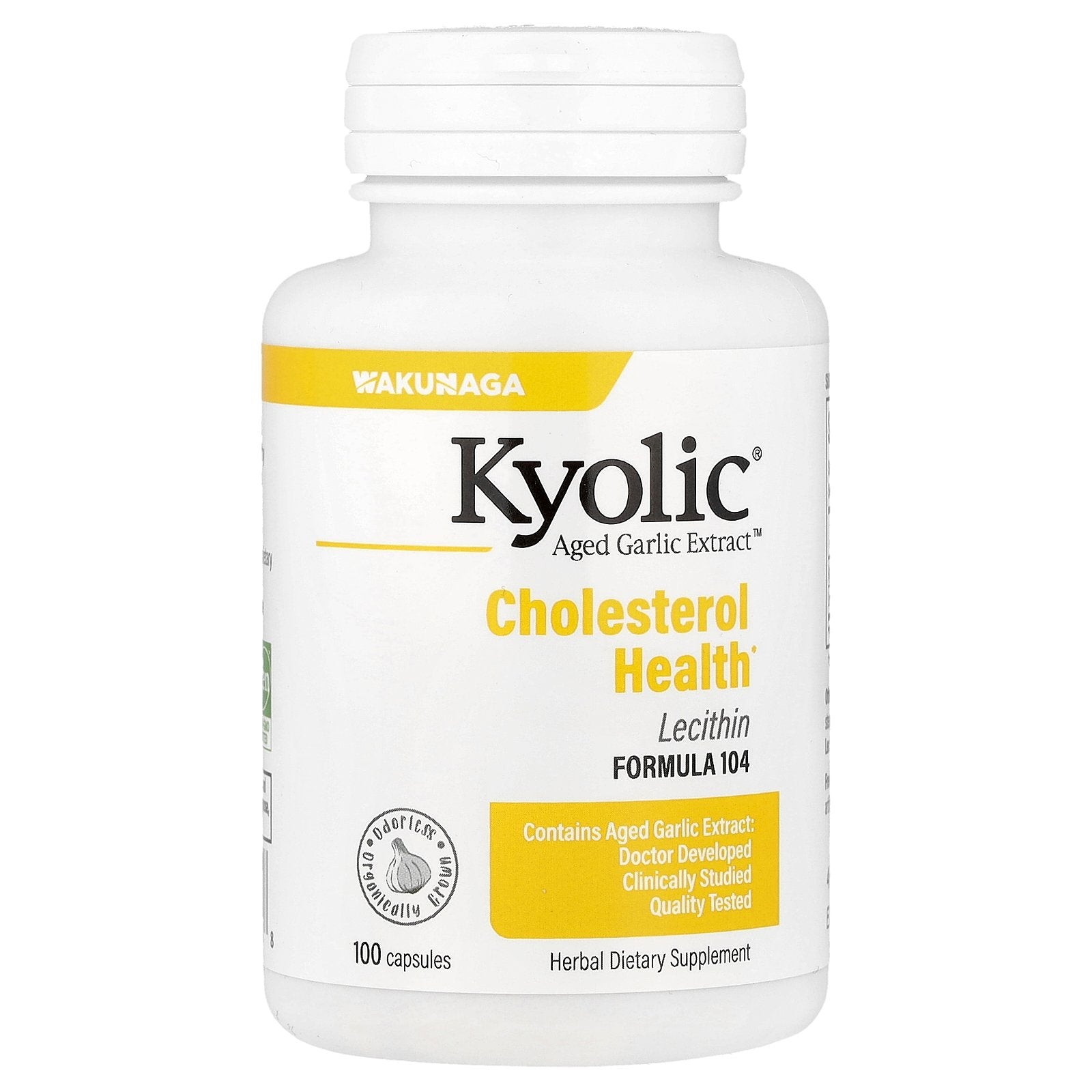 Kyolic, Aged Garlic Extract™, Cholesterol Health with Lecithin, Formula 104, 100 Capsules