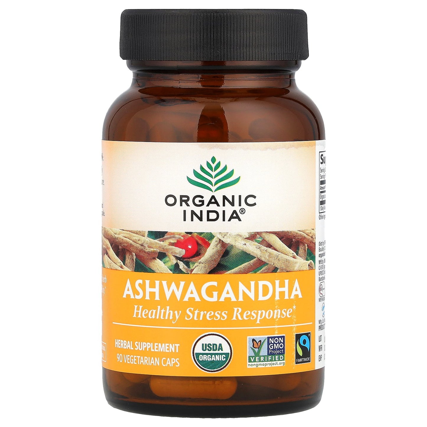 Organic India, Ashwagandha, 90 Vegetarian Caps (400 mg per Capsule)
