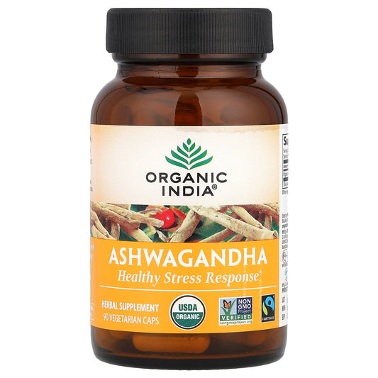 Organic India, Ashwagandha, 90 Vegetarian Caps (400 mg per Capsule)