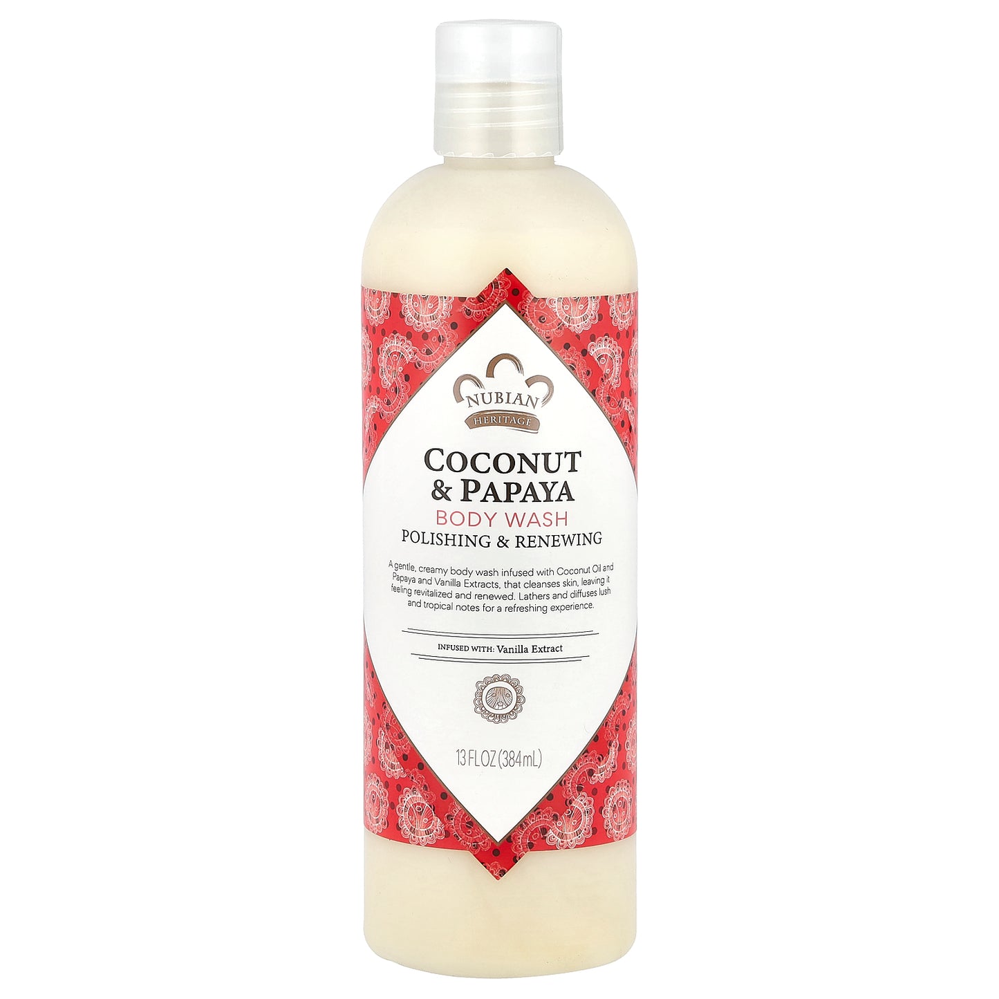 Nubian Heritage, Body Wash, Coconut & Papaya, 13 fl oz (384 ml)