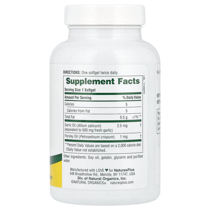 NaturesPlus, Garlic and Parsley Oil, 180 Softgels