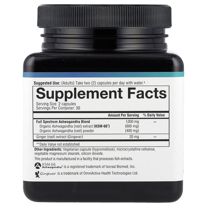 Youtheory, Ashwagandha, 60 Vegetarian Capsules