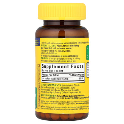 Nature Made, Iron, 65 mg, 180 Tablets