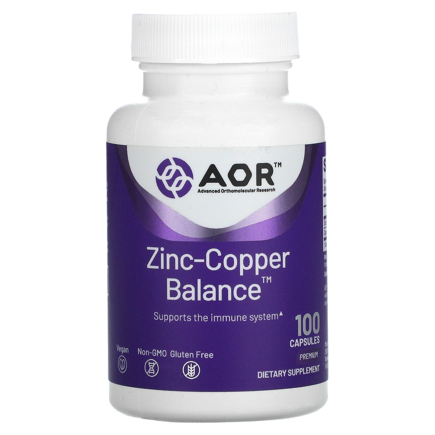 Advanced Orthomolecular Research AOR, Zinc-Copper Balance, 100 Capsules