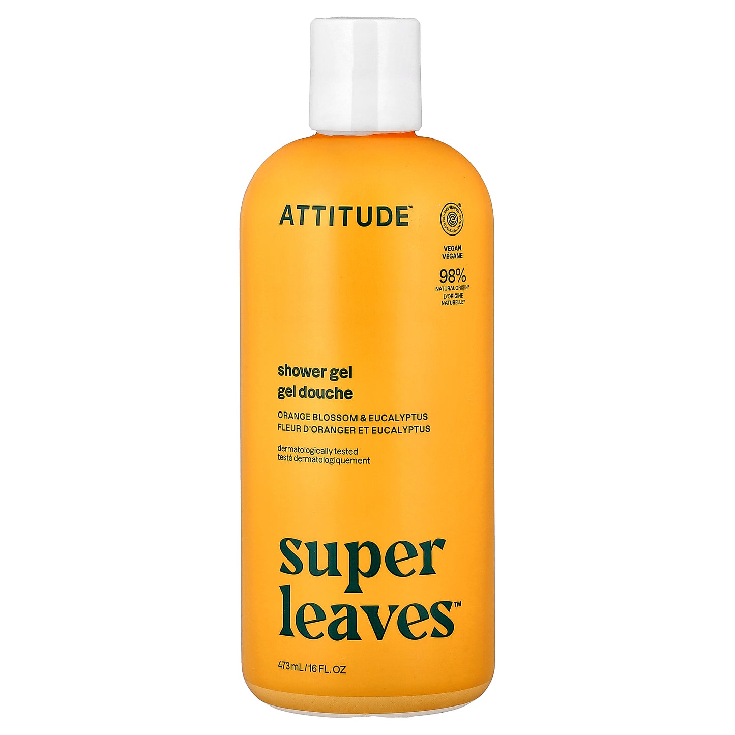 ATTITUDE, Super Leaves™, Shower Gel, Orange Blossom & Eucalyptus , 16 fl oz (473 ml)