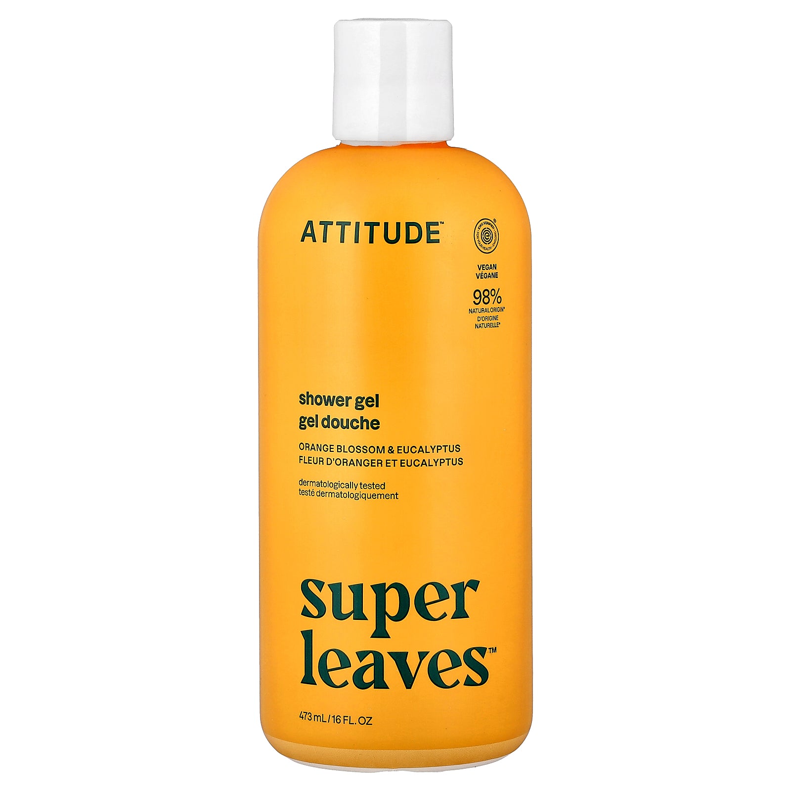 ATTITUDE, Super Leaves™, Shower Gel, Orange Blossom & Eucalyptus , 16 fl oz (473 ml)