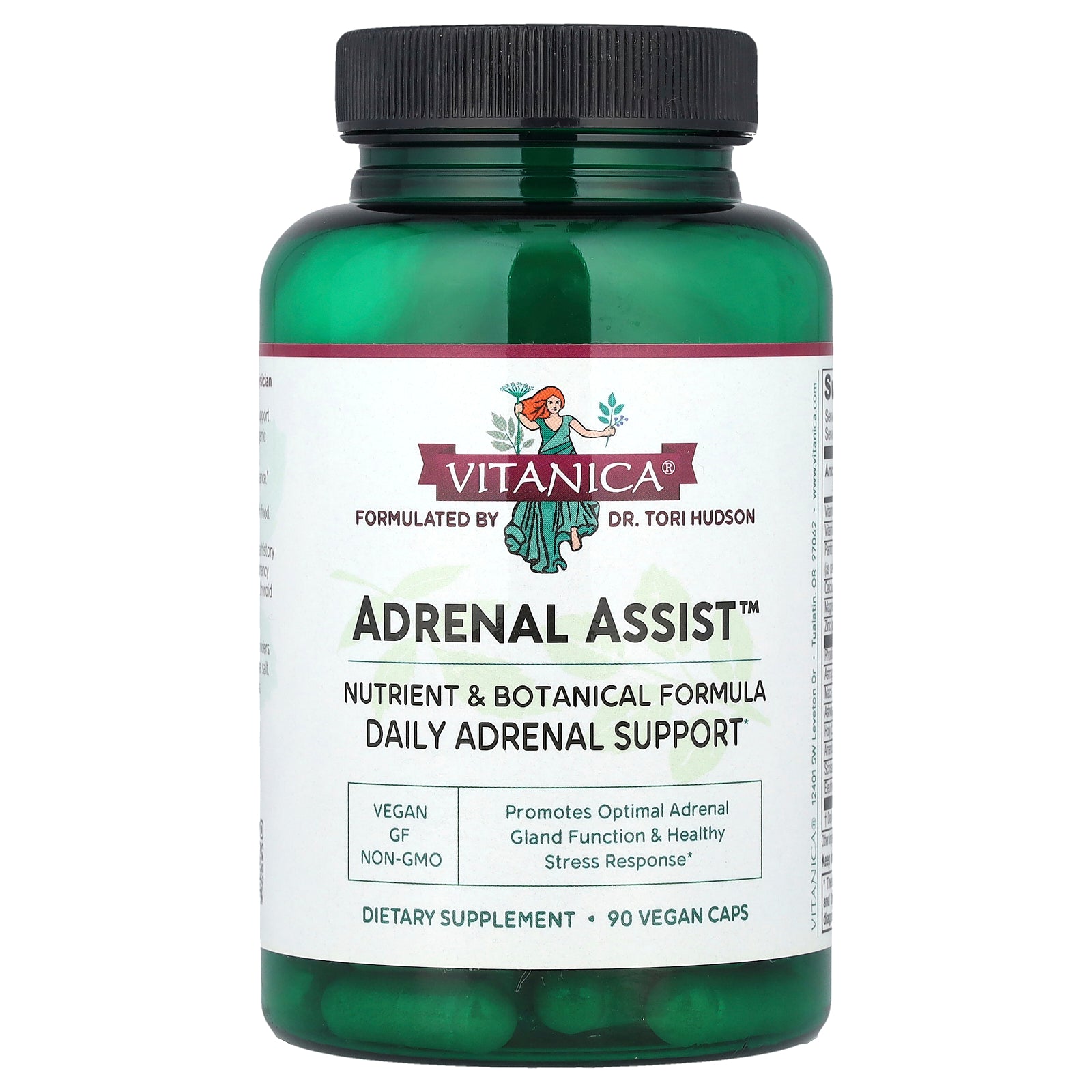 Vitanica, Adrenal Assist™, Daily Adrenal Support, 90 Vegan Caps