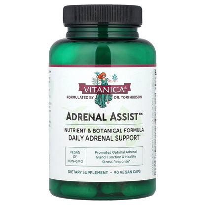 Vitanica, Adrenal Assist™, Daily Adrenal Support, 90 Vegan Caps