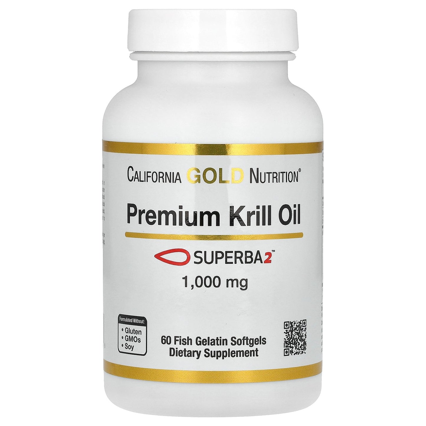 California Gold Nutrition, Premium Krill Oil with Superba2™, 1,000 mg, 60 Softgels