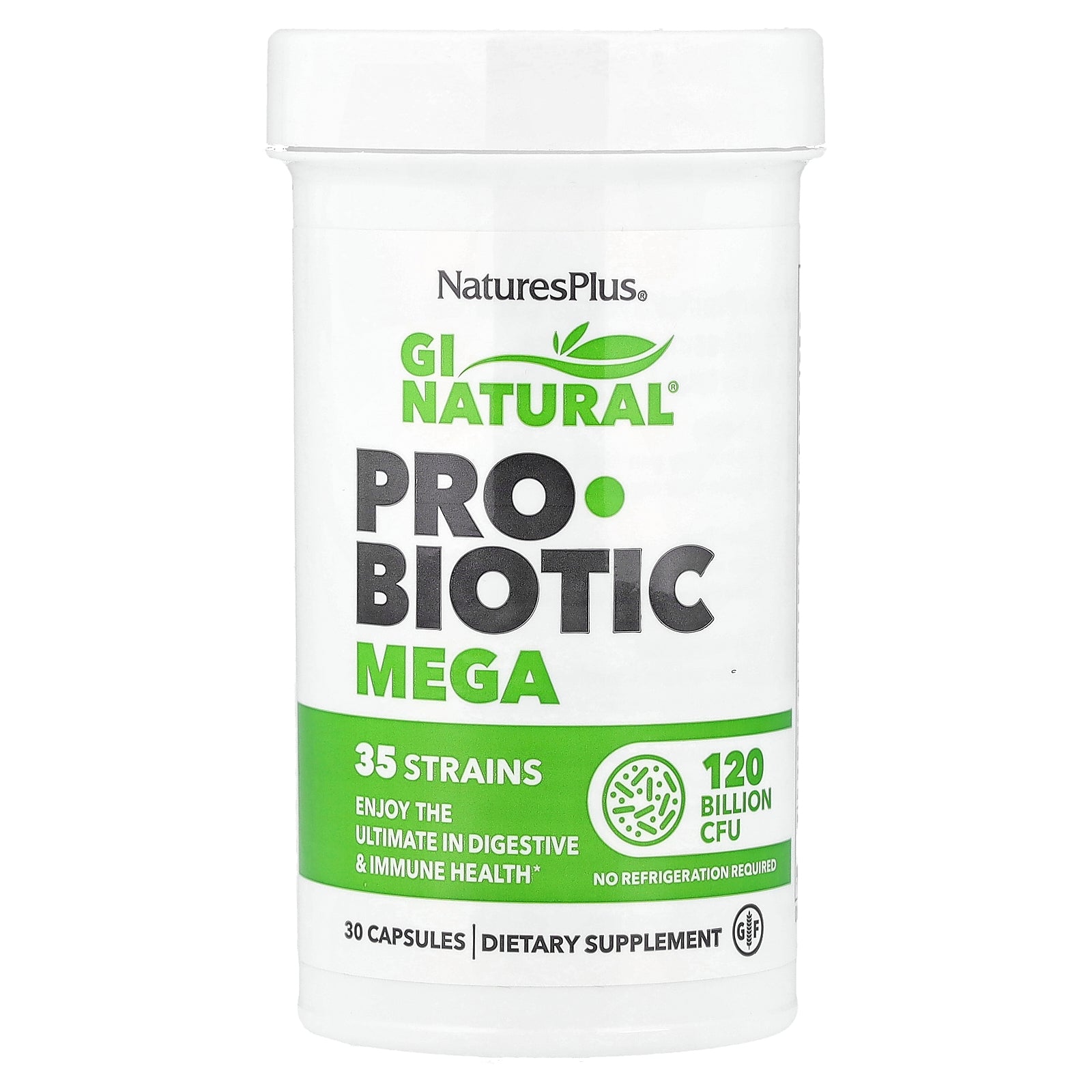 NaturesPlus, GI Natural® Probiotic Mega, 120 Billion CFU, 30 Capsules