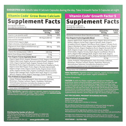 Garden of Life, Vitamin Code, Grow Bone System, 2 Bottles