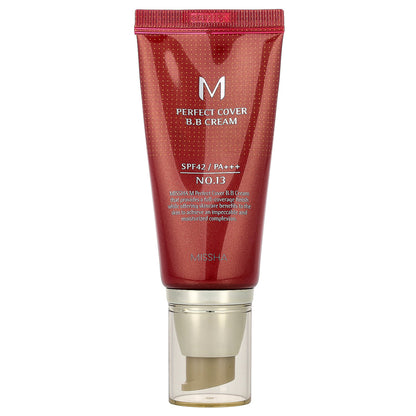 Missha, M Perfect Cover B.B Cream, SPF 42 PA+++, No. 13 Bright Beige, 1.69 fl oz (50 ml)