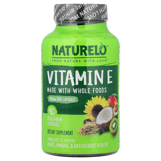 NATURELO, Vitamin E, 180 mg, 90 Vegetarian Capsules