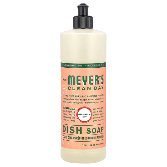 Mrs. Meyers Clean Day, Dish Soap, Geranium, 16 fl oz (473 ml)