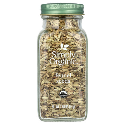 Simply Organic, Fennel Seeds, 1.90 oz (54 g)