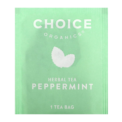 Choice Organics, Herbal Tea, Peppermint, Caffeine Free, 16 Tea Bags, 0.60 oz (17 g)