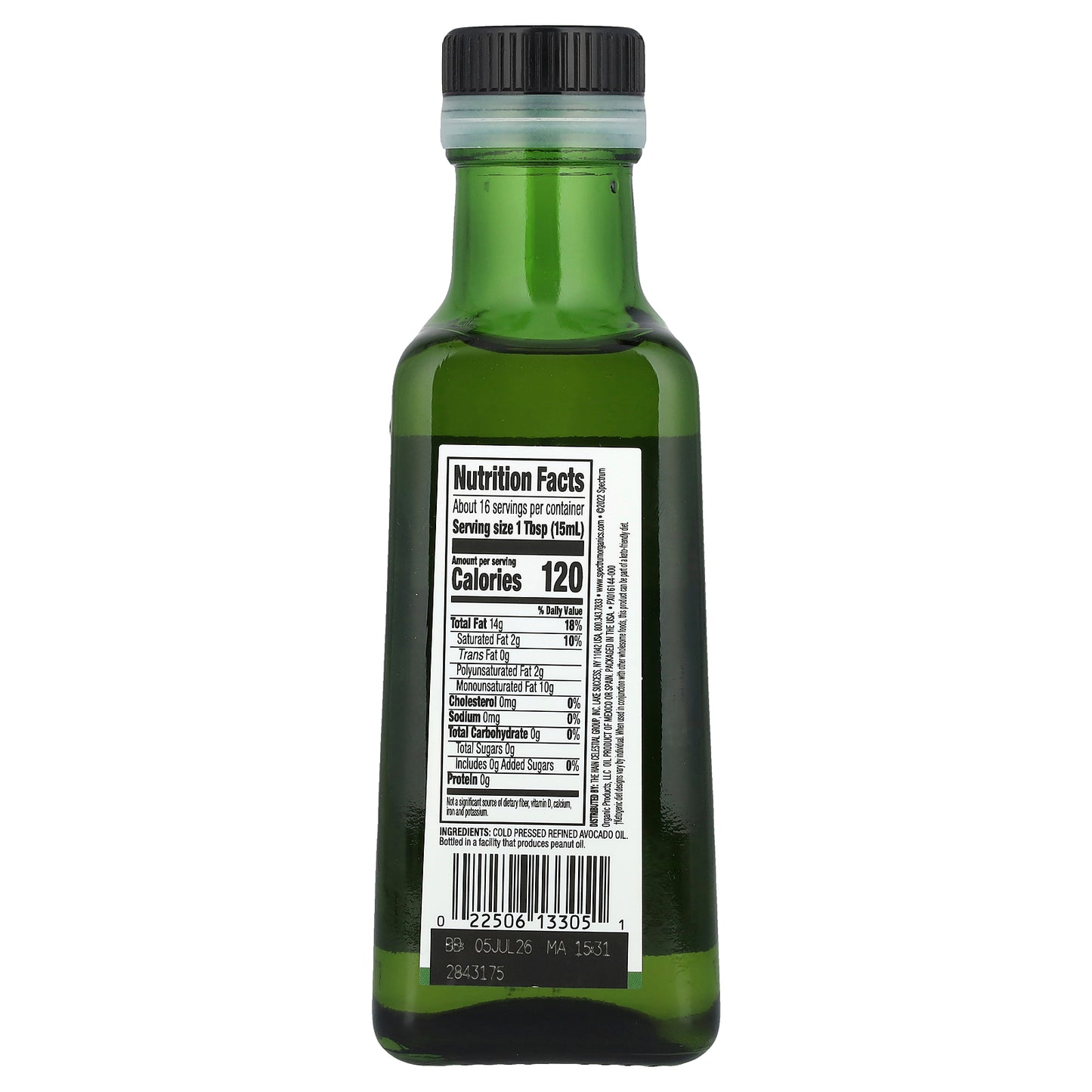 Spectrum Culinary, Avocado Oil, Cold Pressed, 8 fl oz (236 ml)