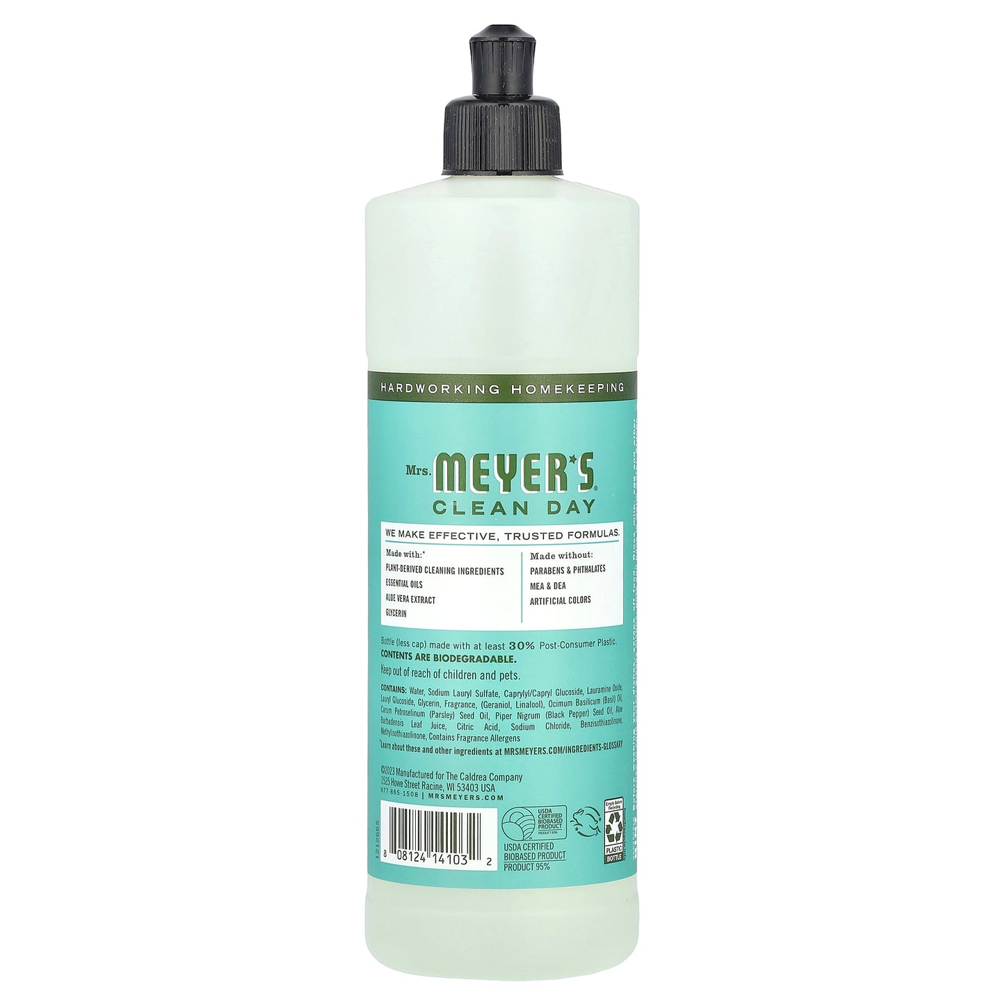 Mrs. Meyers Clean Day, Dish Soap, Basil Scent, 16 fl oz (473 ml)