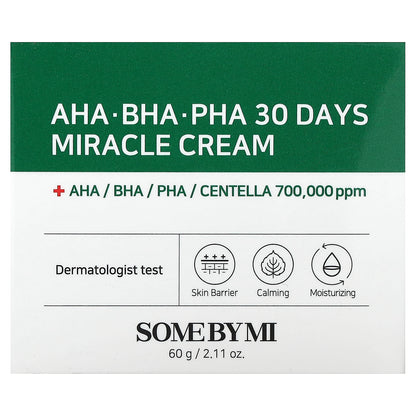 SOME BY MI, AHA. BHA. PHA 30 Days Miracle Cream, 2.11 oz (60 g)