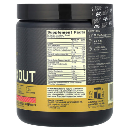 Optimum Nutrition, Gold Standard® Pre-Workout, Fruit Punch, 10.58 oz (300 g)