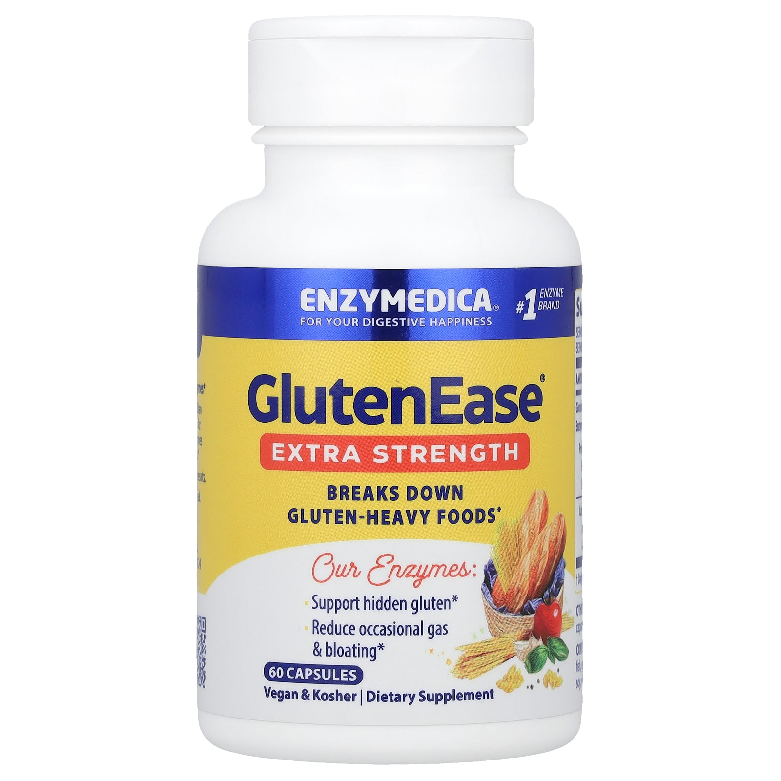 Enzymedica, GlutenEase®, Extra Strength, 60 Capsules