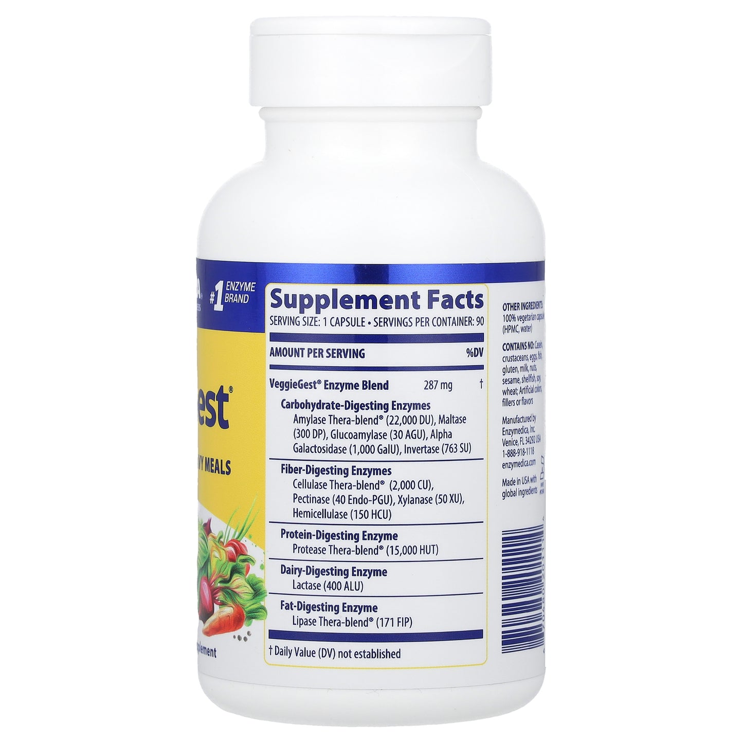 Enzymedica, VeggieGest®, 90 Capsules