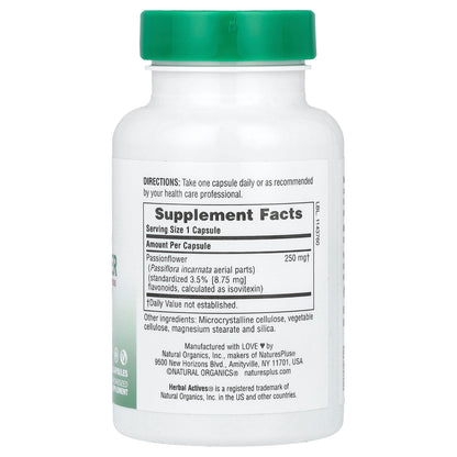 NaturesPlus, Herbal Actives, Passion Flower, 250 mg, 60 Capsules